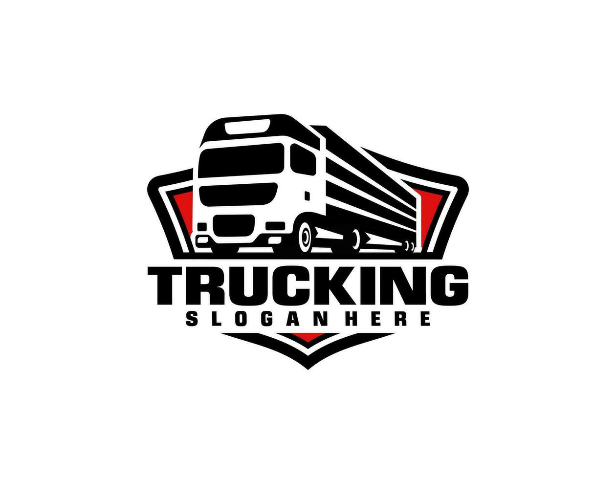 lastbil lastbilstransporter logistisk logotyp frakt mall vektor