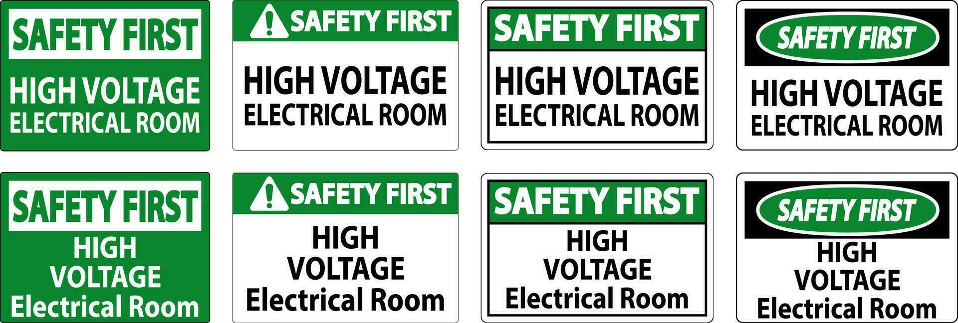 Sicherheit zuerst Zeichen hoch Stromspannung - - elektrisch Zimmer vektor