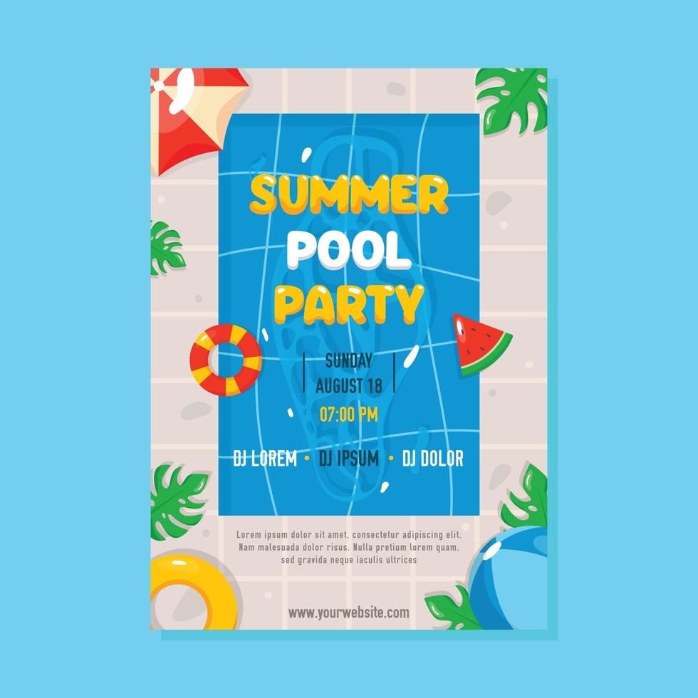 Sommer-Poolparty-Poster vektor