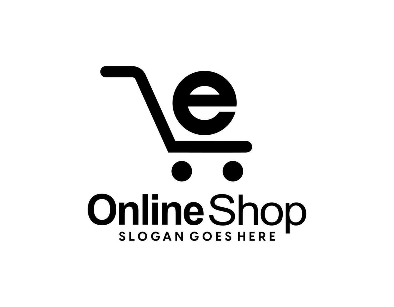 Online-Shop-Logo-Designs-Vorlage, Vektorillustration vektor