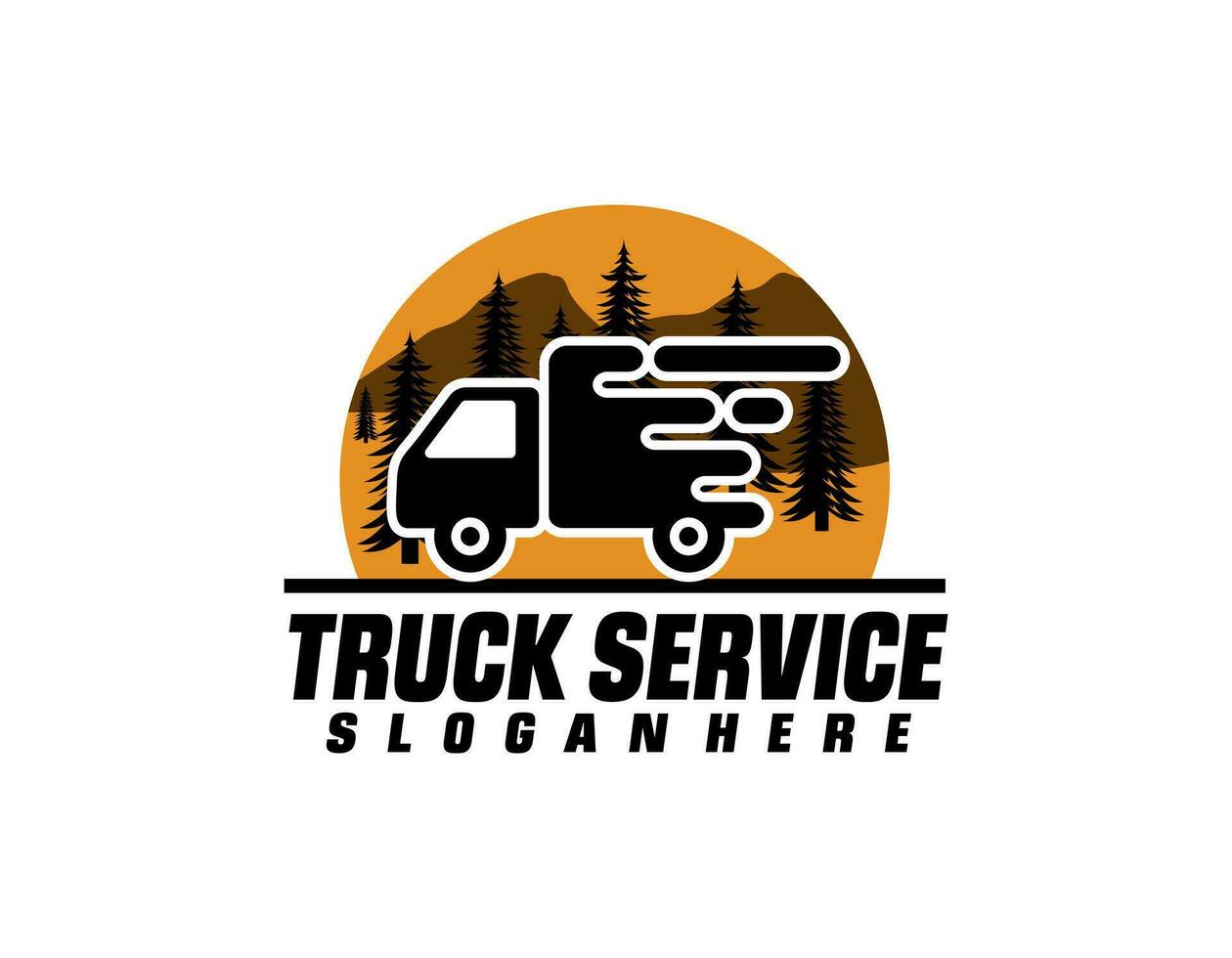 logistisk lastbil logotyp design trailer vektor transport uttrycka frakt leverans företag mall