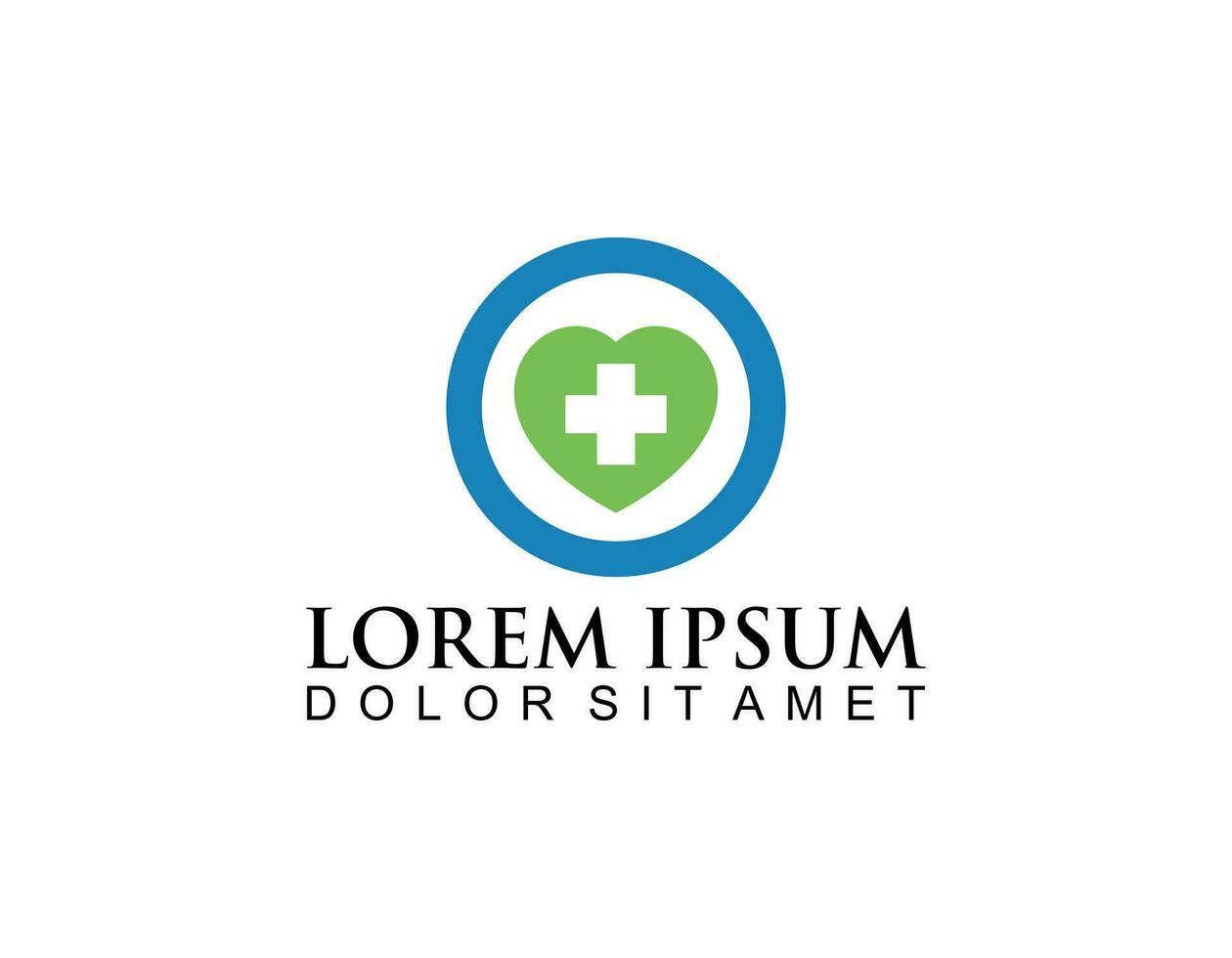 modern hälsa vård företag logotyp ikon för sjukhus medicinsk klinik apotek korsa symbol design element med blå och grön hjärta vektor