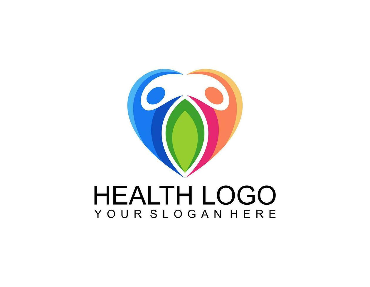 Bra hälsa logotyp design mall. vektor logotyp begrepp för hälsa, wellness och kondition företag. hjärta och kolla upp mark logotyp symbol multipurpose branding mall.