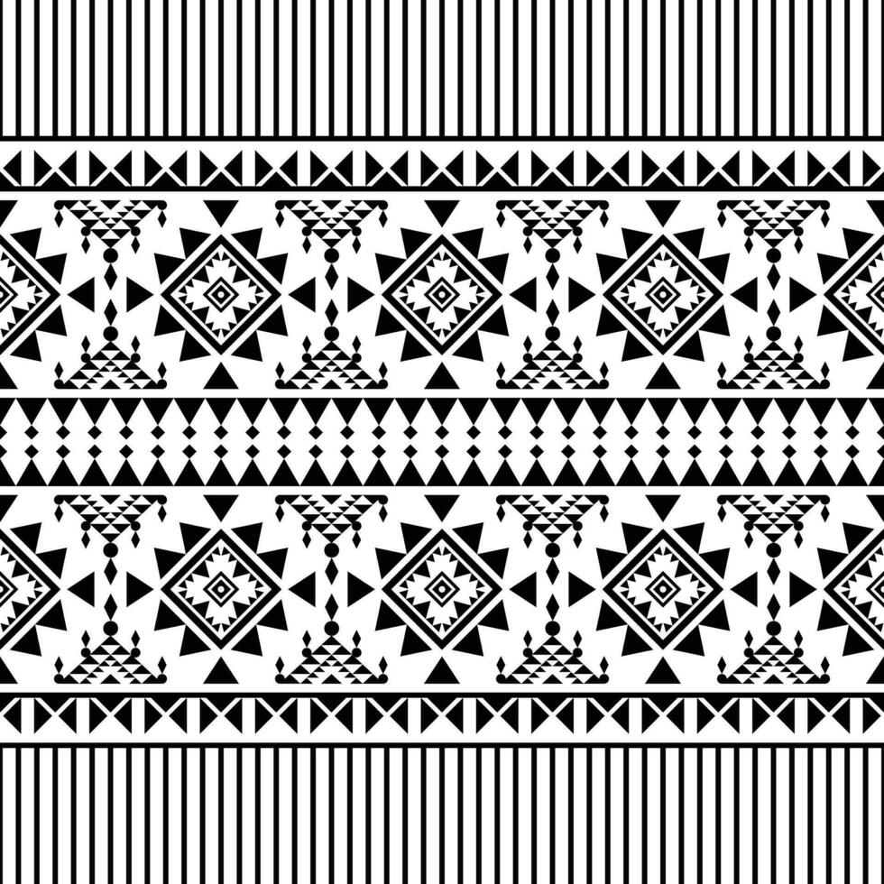 nahtlos ethnisch Muster im schwarz und Weiß Farben. Stammes- Vektor Illustration mit einheimisch amerikanisch Stil. Design zum Textil- Vorlage und Ornament.