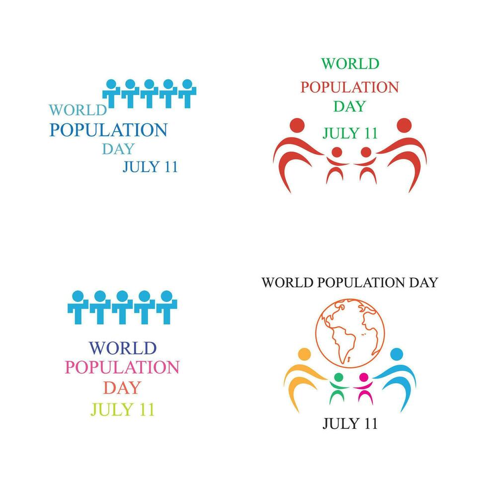 vektor illustration av värld befolkning dag begrepp, 11 juli. överfulla, överbelastad, explosion av värld befolkning och svält.