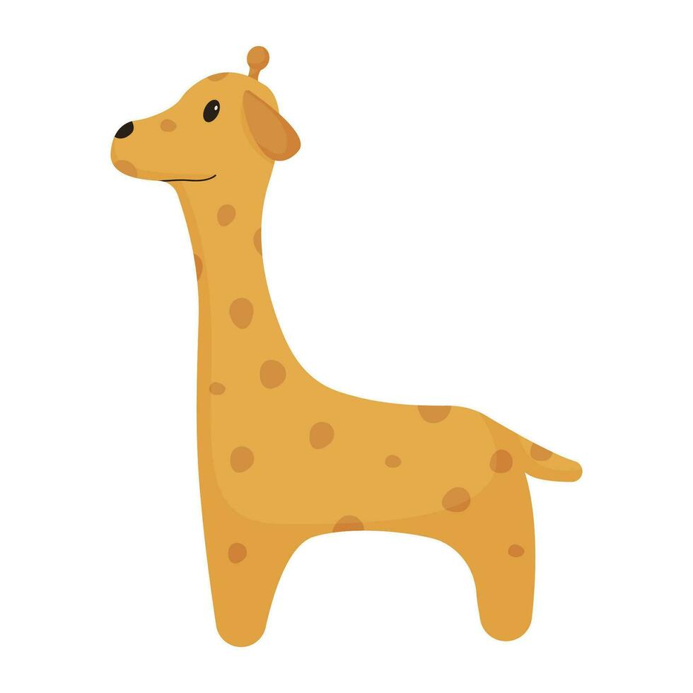 süß Giraffe Spielzeug Illustration, liebenswert, Baby Giraffe, zum Kinder, Tier Symbol, eben Karikatur Stil vektor