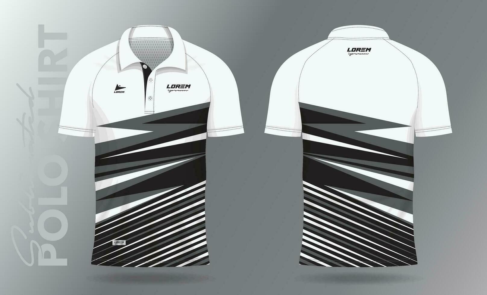 schwarz und Weiß Polo Hemd Attrappe, Lehrmodell, Simulation Vorlage Design zum Sport Uniform vektor