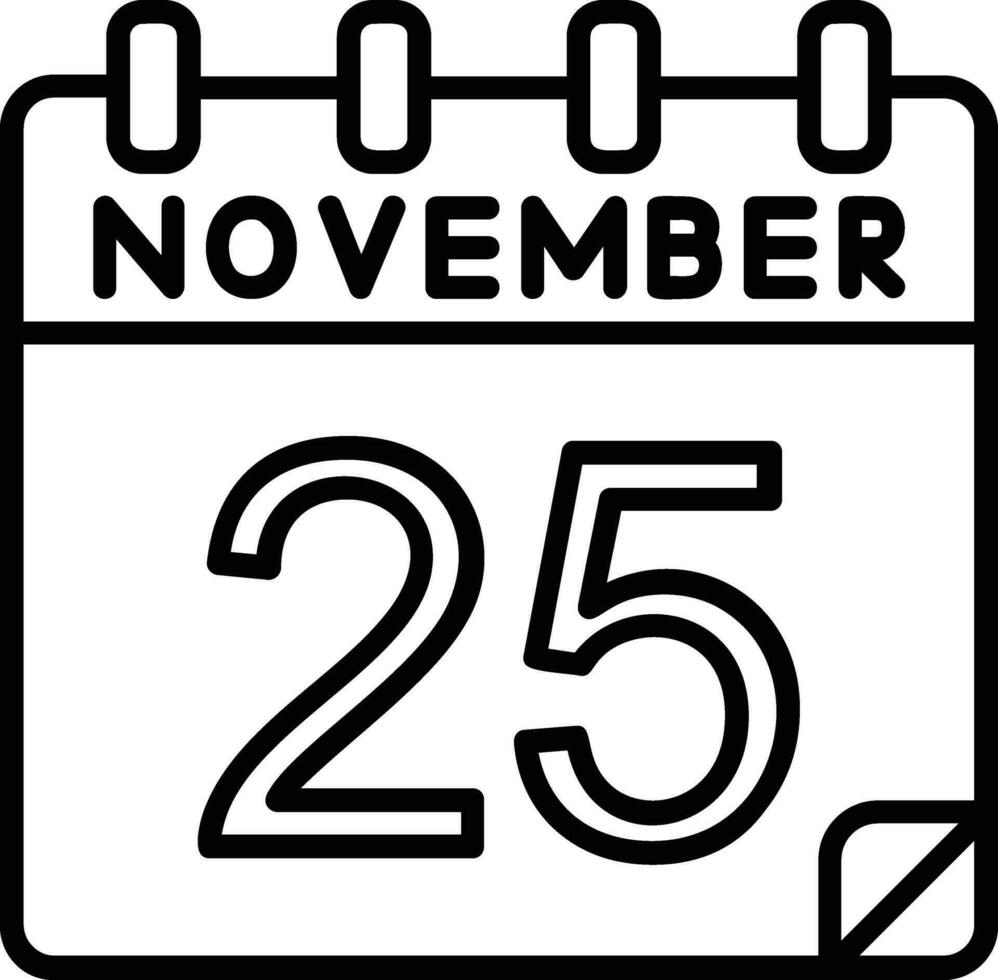 25 november linje ikon vektor