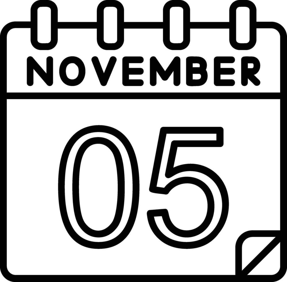 5 November Linie Symbol vektor