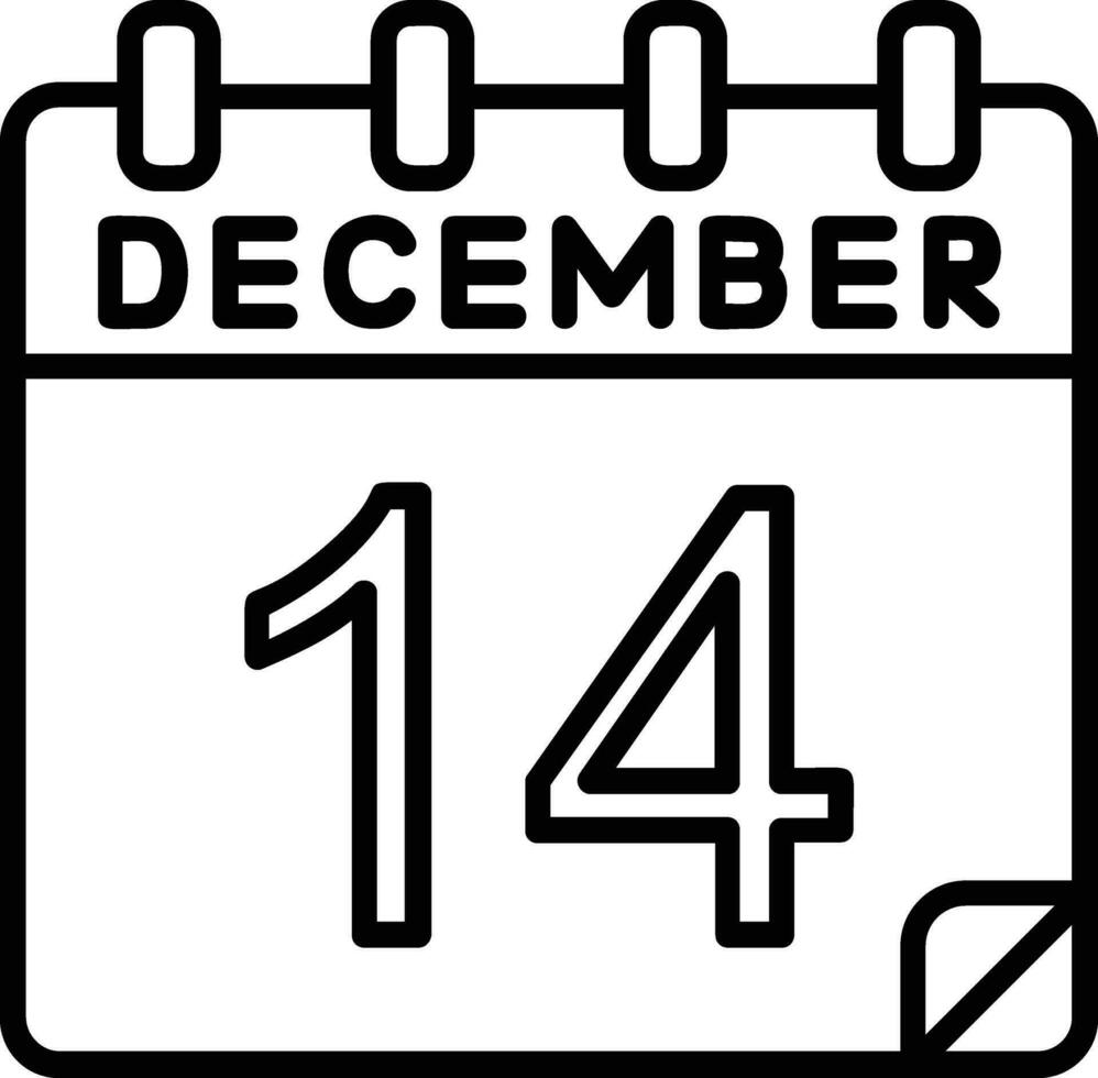 14 Dezember Linie Symbol vektor