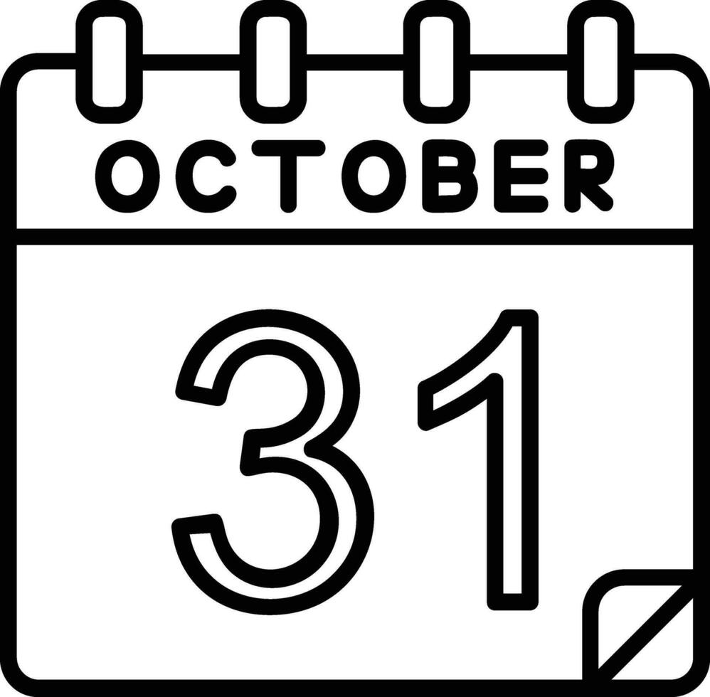 31 oktober linje ikon vektor