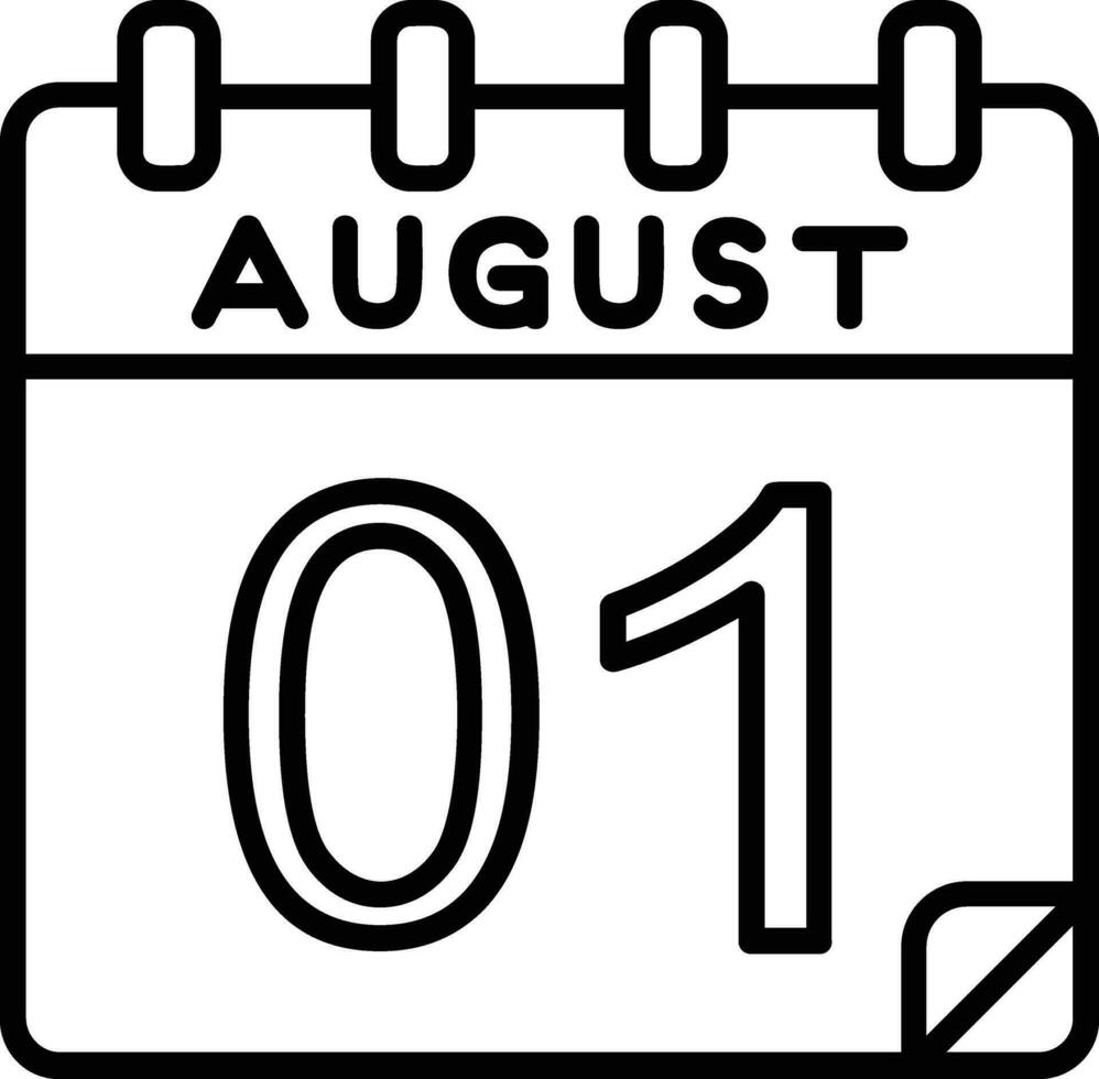 1 August Linie Symbol vektor