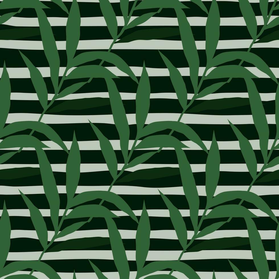 abstrakt Urwald Palme Blatt nahtlos Muster. stilisiert tropisch Palme Blätter Hintergrund. vektor