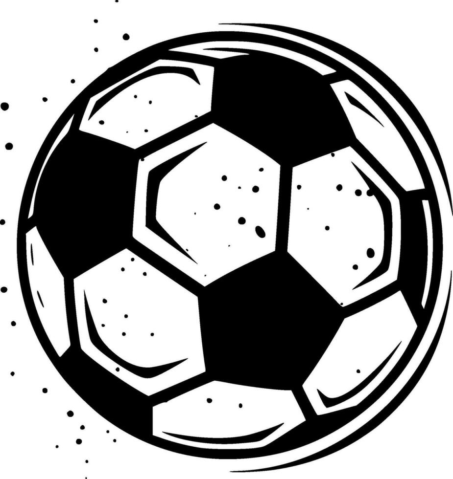 Fußball - - schwarz und Weiß isoliert Symbol - - Vektor Illustration