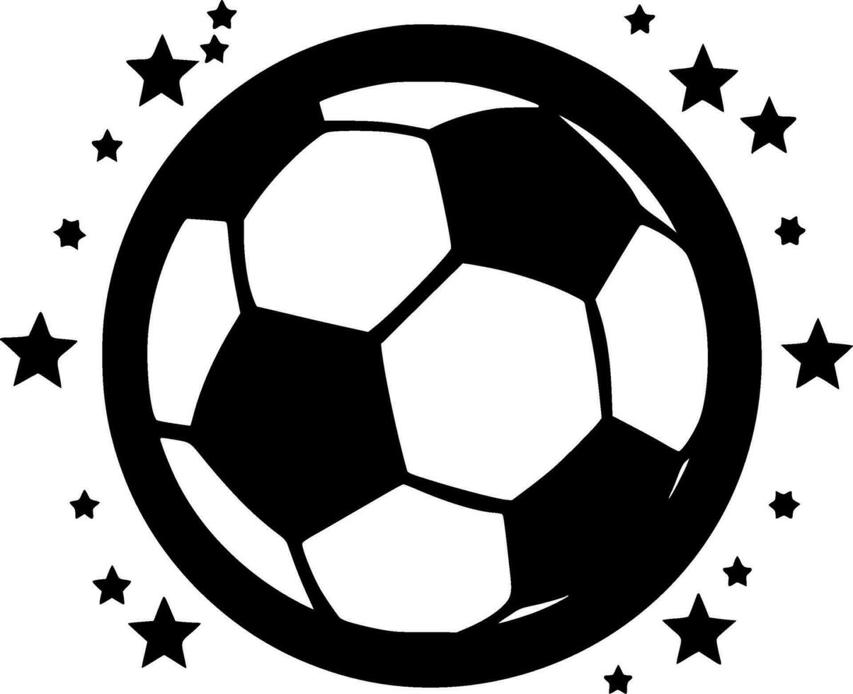 Fußball - - schwarz und Weiß isoliert Symbol - - Vektor Illustration