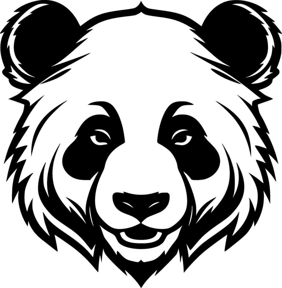 panda - minimalistisk och platt logotyp - vektor illustration