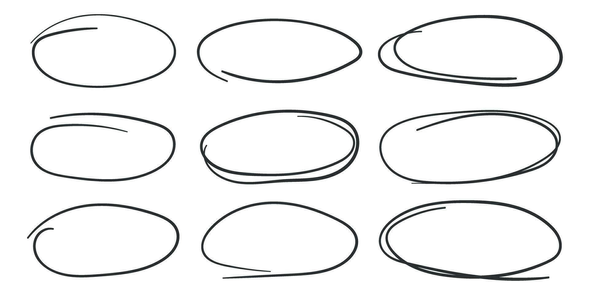 Kreis Linie skizzieren Symbol im Hand gezeichnet Stil. kreisförmig kritzeln Gekritzel Vektor Illustration auf isoliert Hintergrund. Bleistift oder Stift Blase Zeichen Geschäft Konzept.