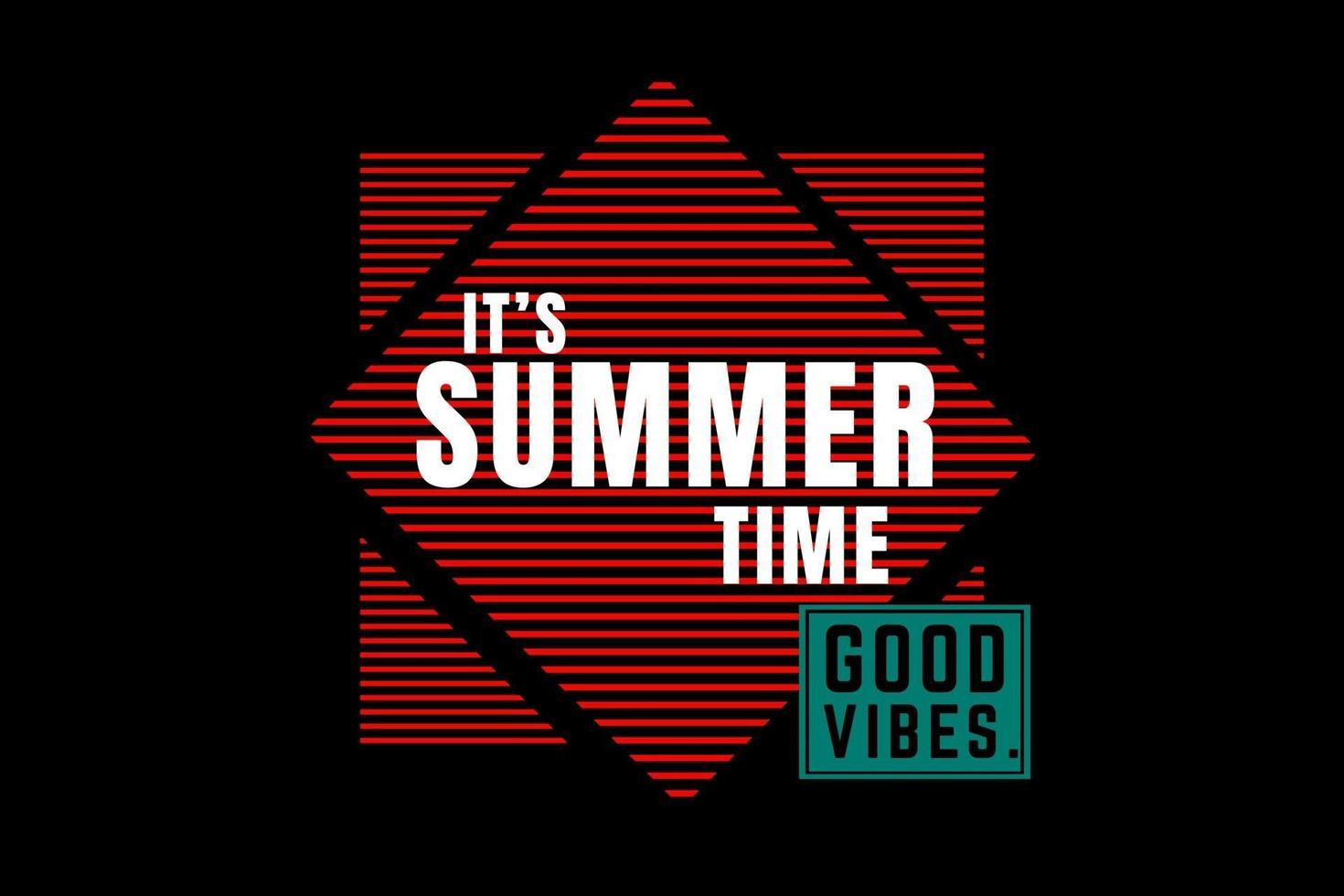 es sommerzeit gute vibes typografie design mit linie vektor