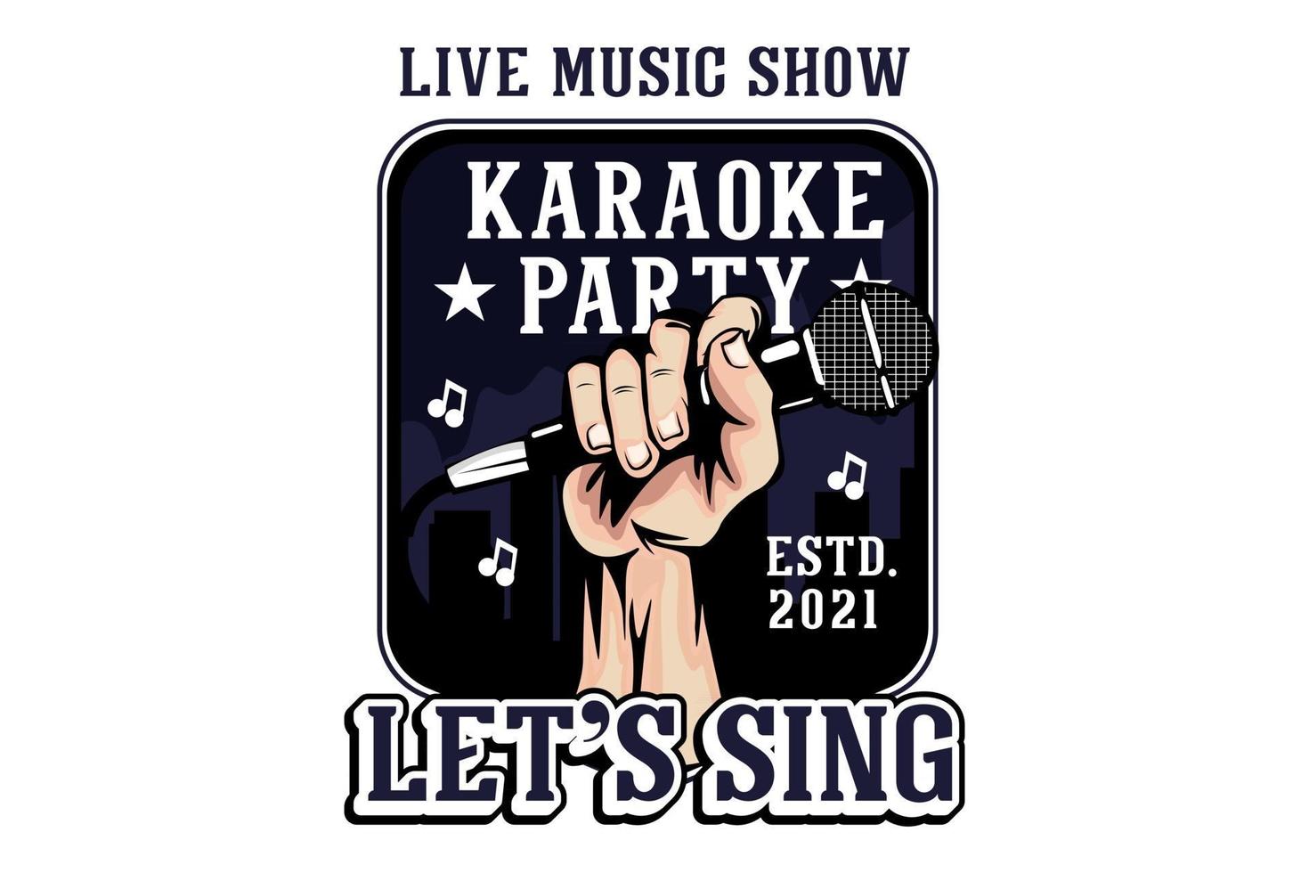 Live-Musik-Show Karaoke-Party Illustration Design vektor