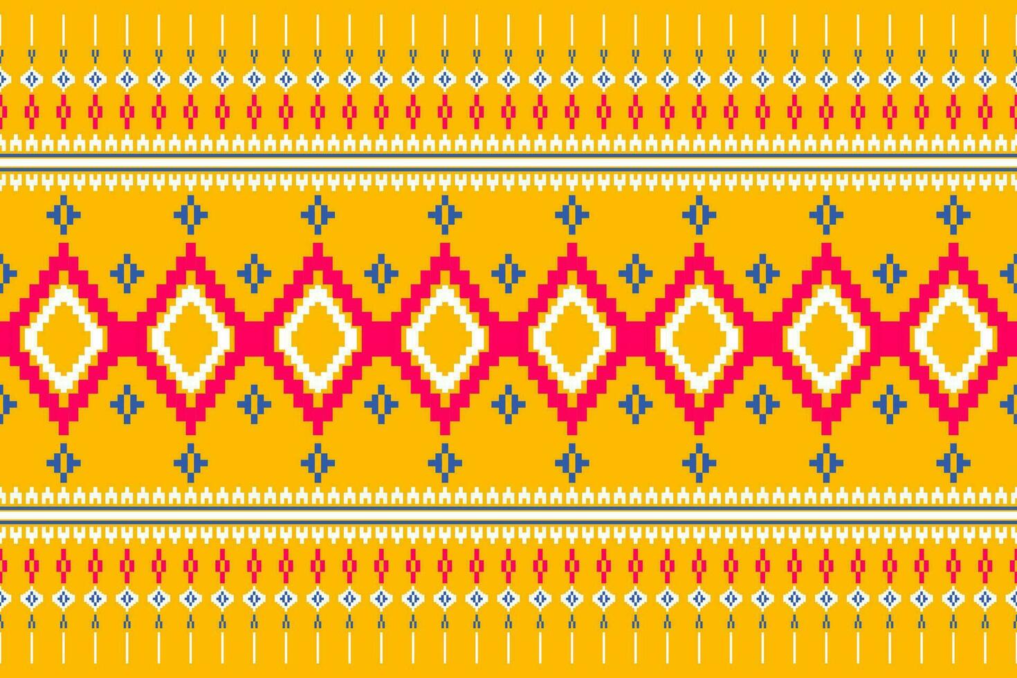 ethnisch geometrisch nahtlos Muster. geometrisch auf Gelb Hintergrund. Design zum Stoff, Kleidung, dekorativ Papier, Verpackung, Textil, Stickerei, Illustration, Vektor, Stammes- Muster vektor