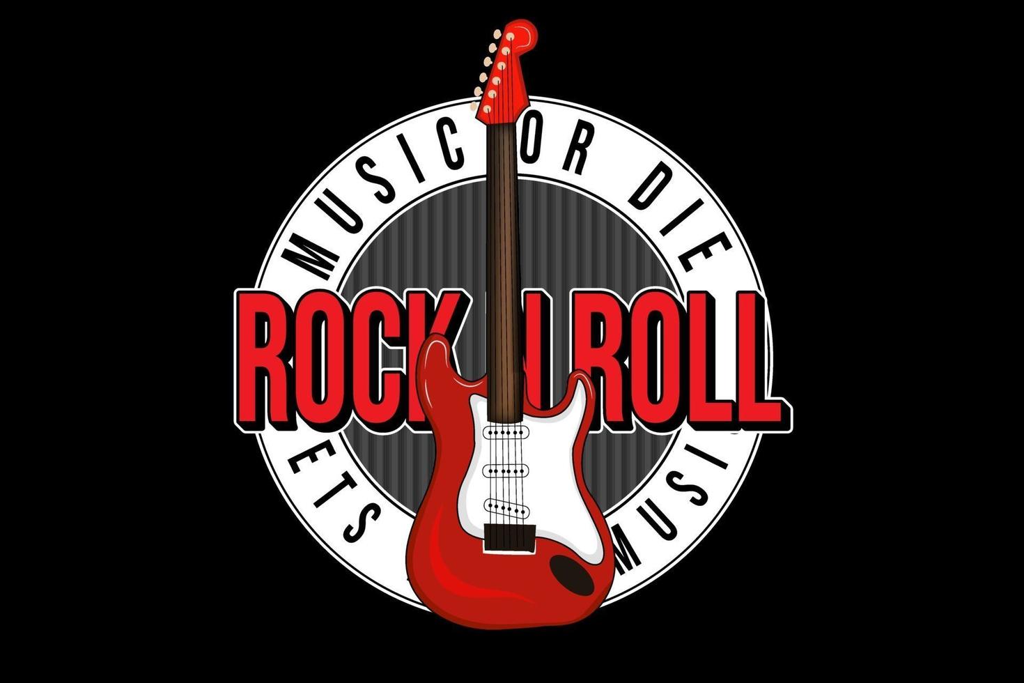 Rock n Roll Musik Schriftzug Typografie Design vektor