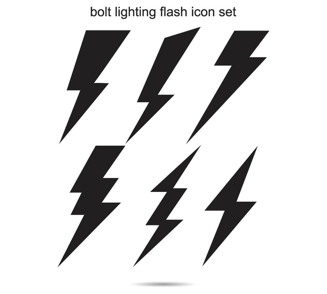 Bolzen Beleuchtung Blitz Symbol Satz, Vektor Illustration.