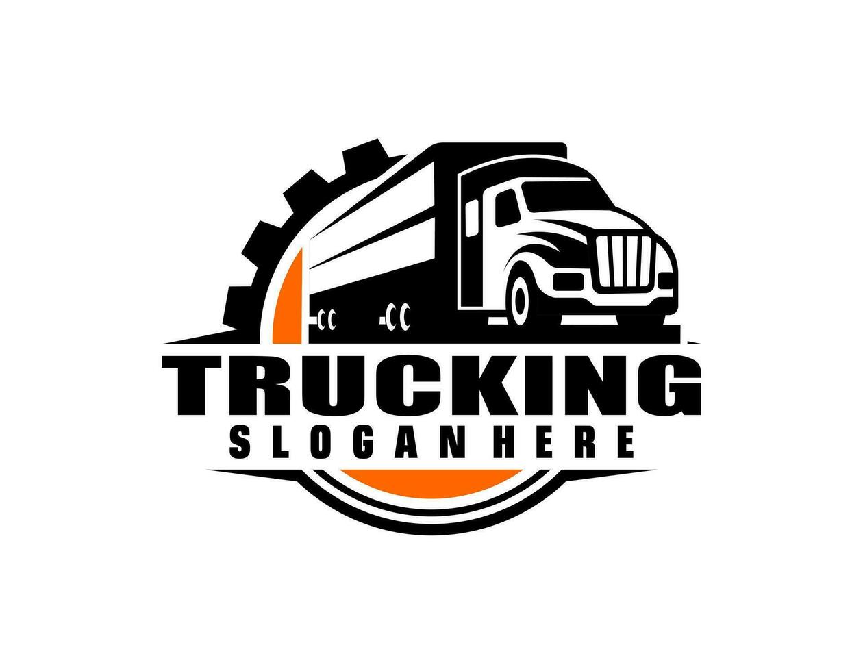 logotyp lastbil och trailer. vektor