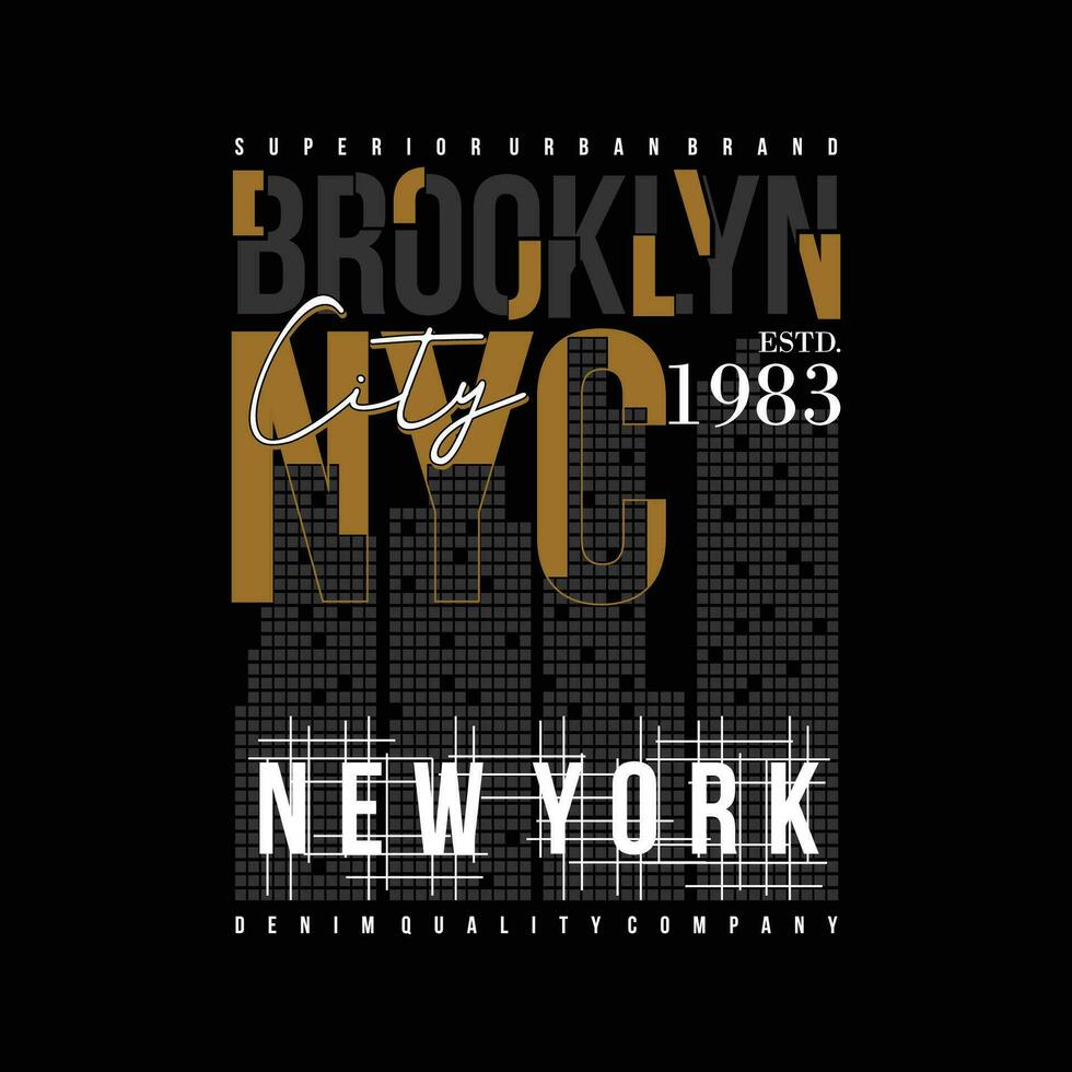brooklyn ny york urban gata, grafisk design, typografi vektor illustration, modern stil, för skriva ut t skjorta
