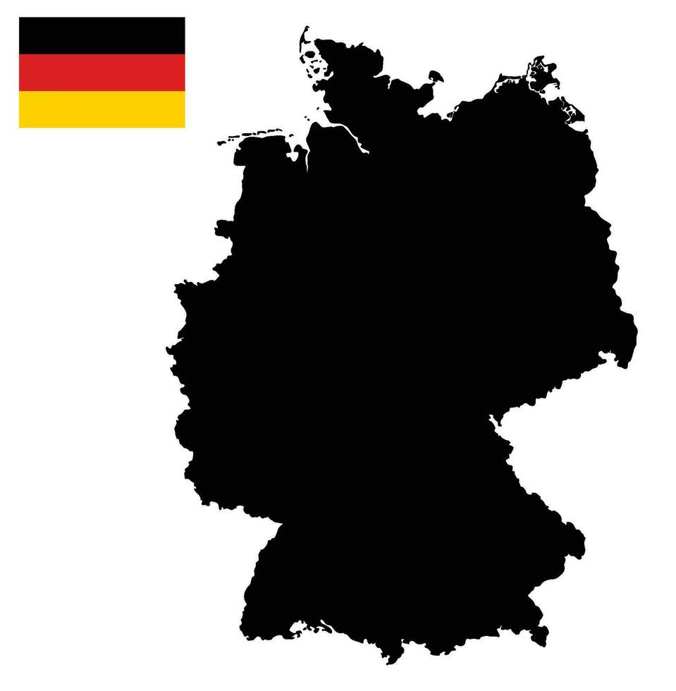 Tyskland Karta och tysk flagga vektor