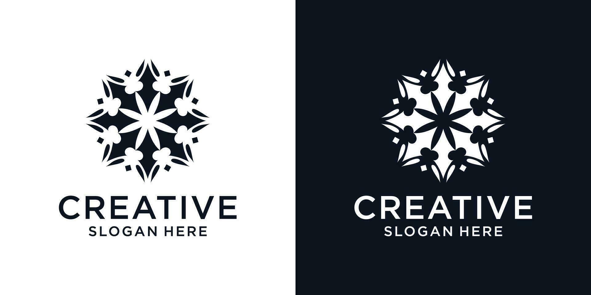 blommig prydnad skönhet logotyp design abstrakt vektor