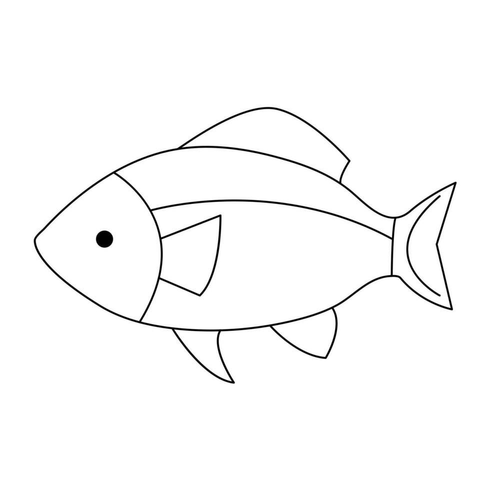 kontinuierlich einer Linie Zeichnung von groß Fisch und Single Linie Vektor Kunst Illustration