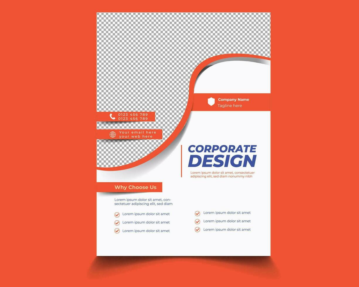 korporativ Design Vorlage mit Orange Hintergrund. vektor