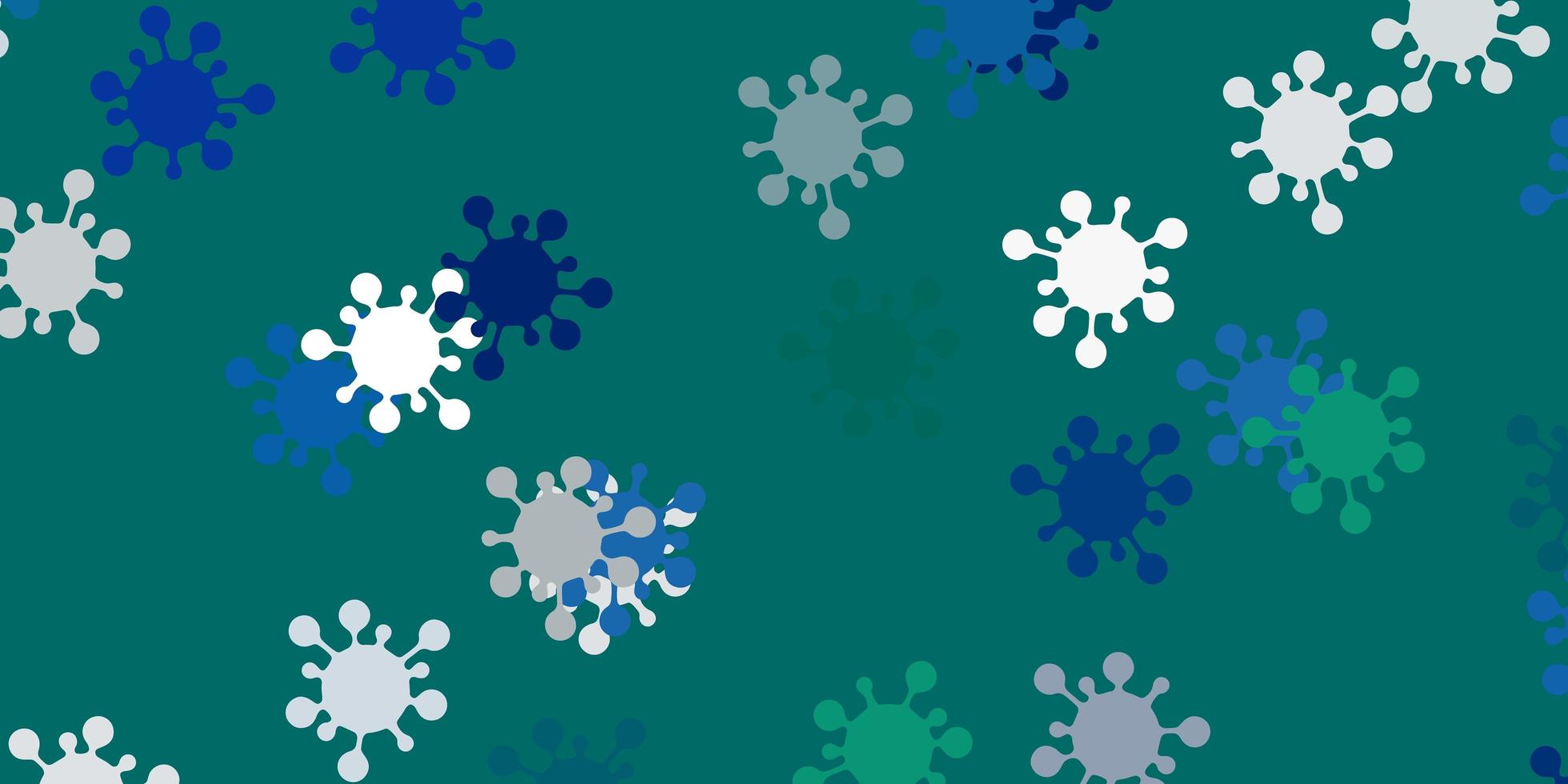 ljusblå, grön vektormall med influensatecken. vektor