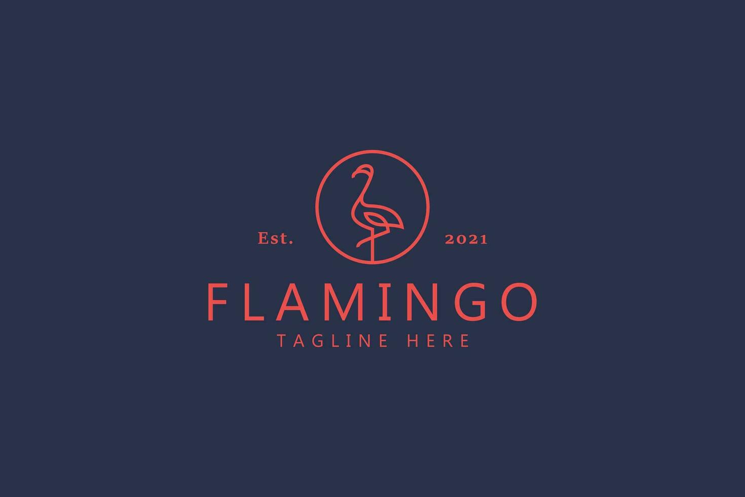 isolerat illustration flamingo fågel logotyp. monoline stil kreativ aning varumärke identitet och användbar för några produkt. z generation branding trend. vektor