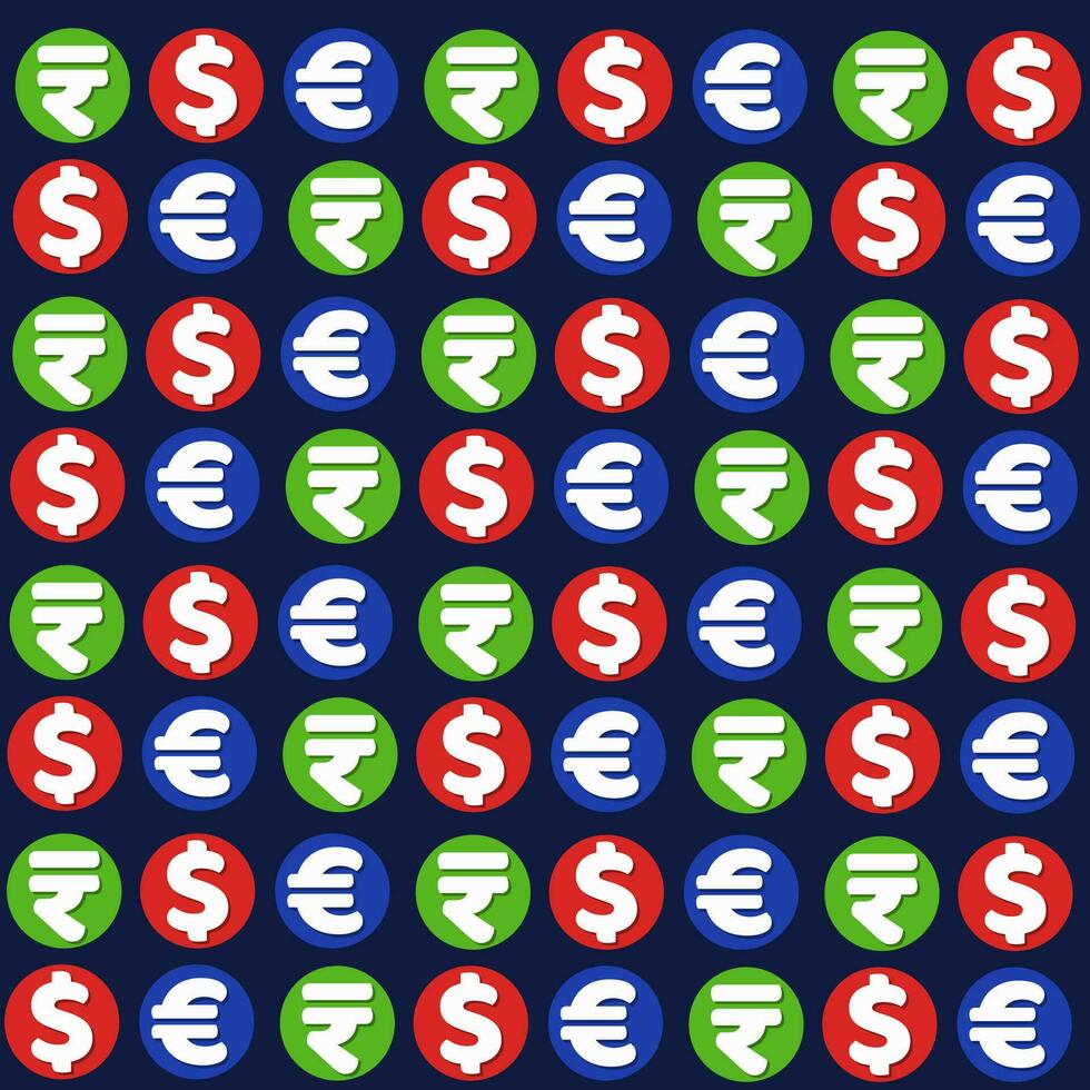Rupien, Dollar und Euro Zeichen vektor