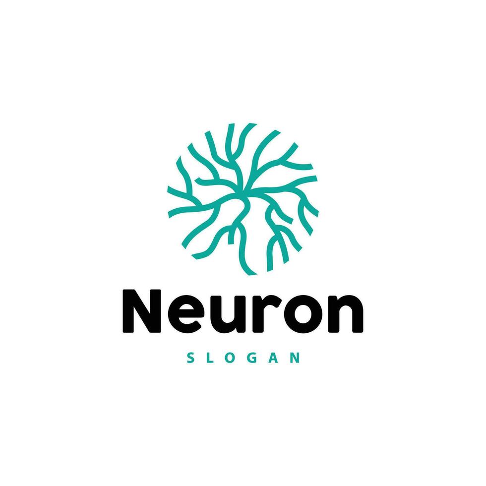 Neuron Logo, Neuron Nerv oder Seetang Vektor abstrakt Molekül Design, Vorlage Illustration