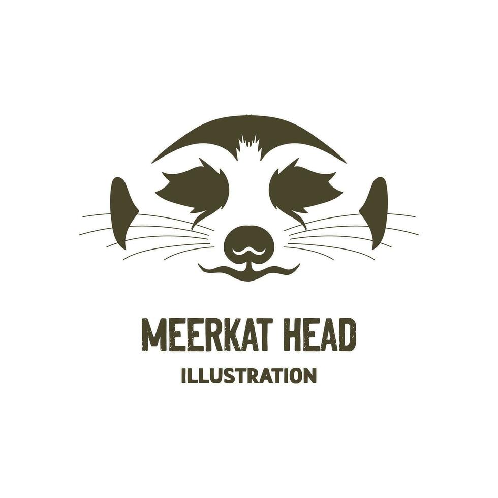 enkel minimalistisk afrikansk meerkat huvud ansikte illustration vektor