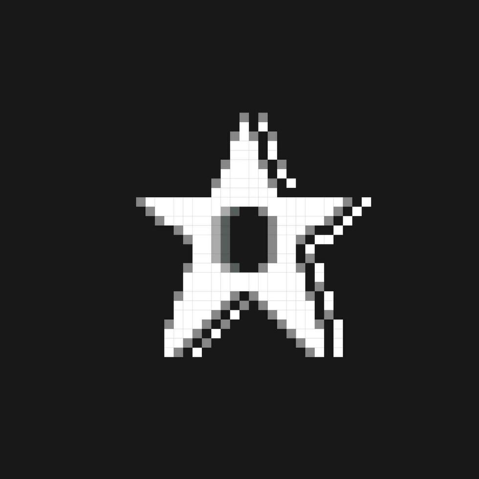 Weiß Star Zeichen im Pixel Kunst Stil vektor