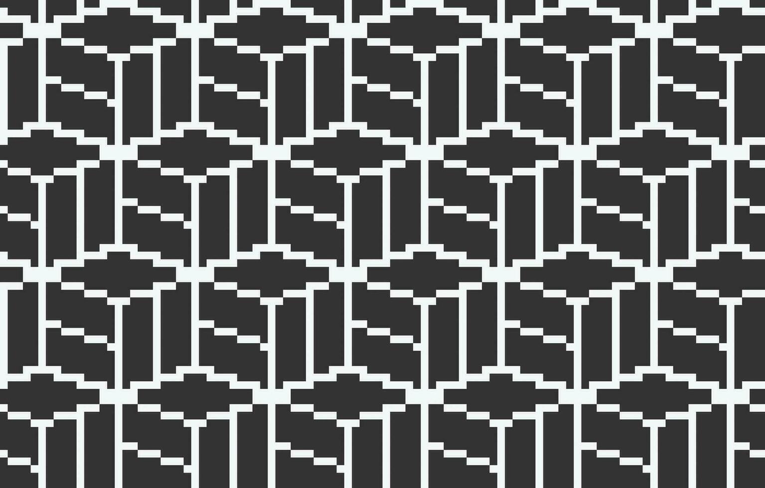 svart vit mönster bakgrund i pixel konst stil vektor