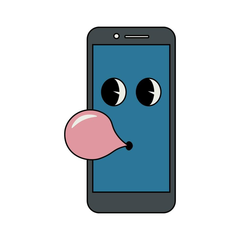 rolig häftig retro ClipArt telefon vektor