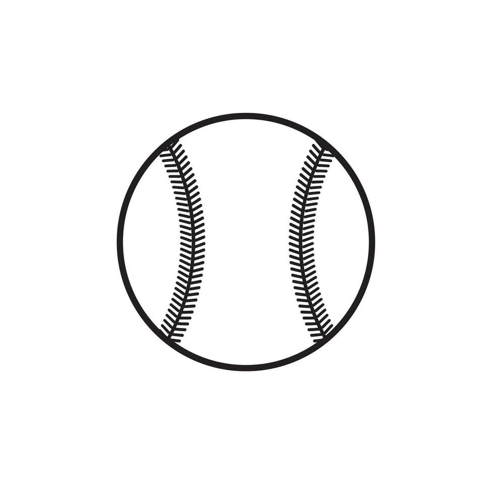 Vektor schwarz Gliederung Baseball Ball