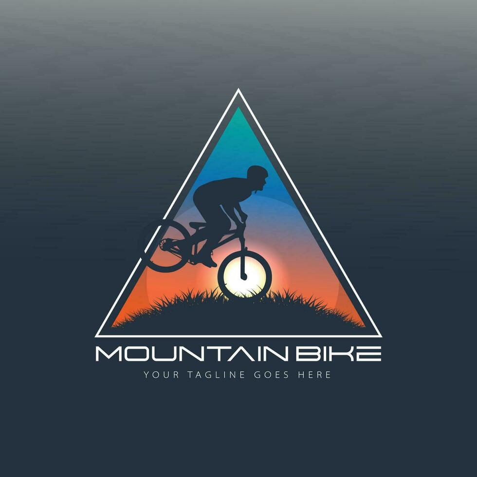 mountainbike logotyp vektor