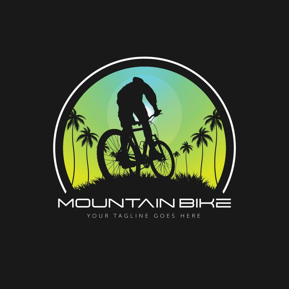 mountainbike logotyp vektor