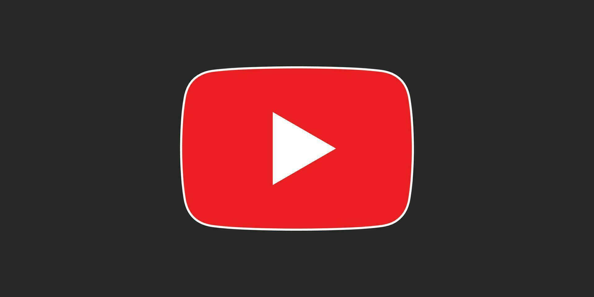 Youtube Logo rot und Weiß Farbe mit Weiß Gliederung vektor