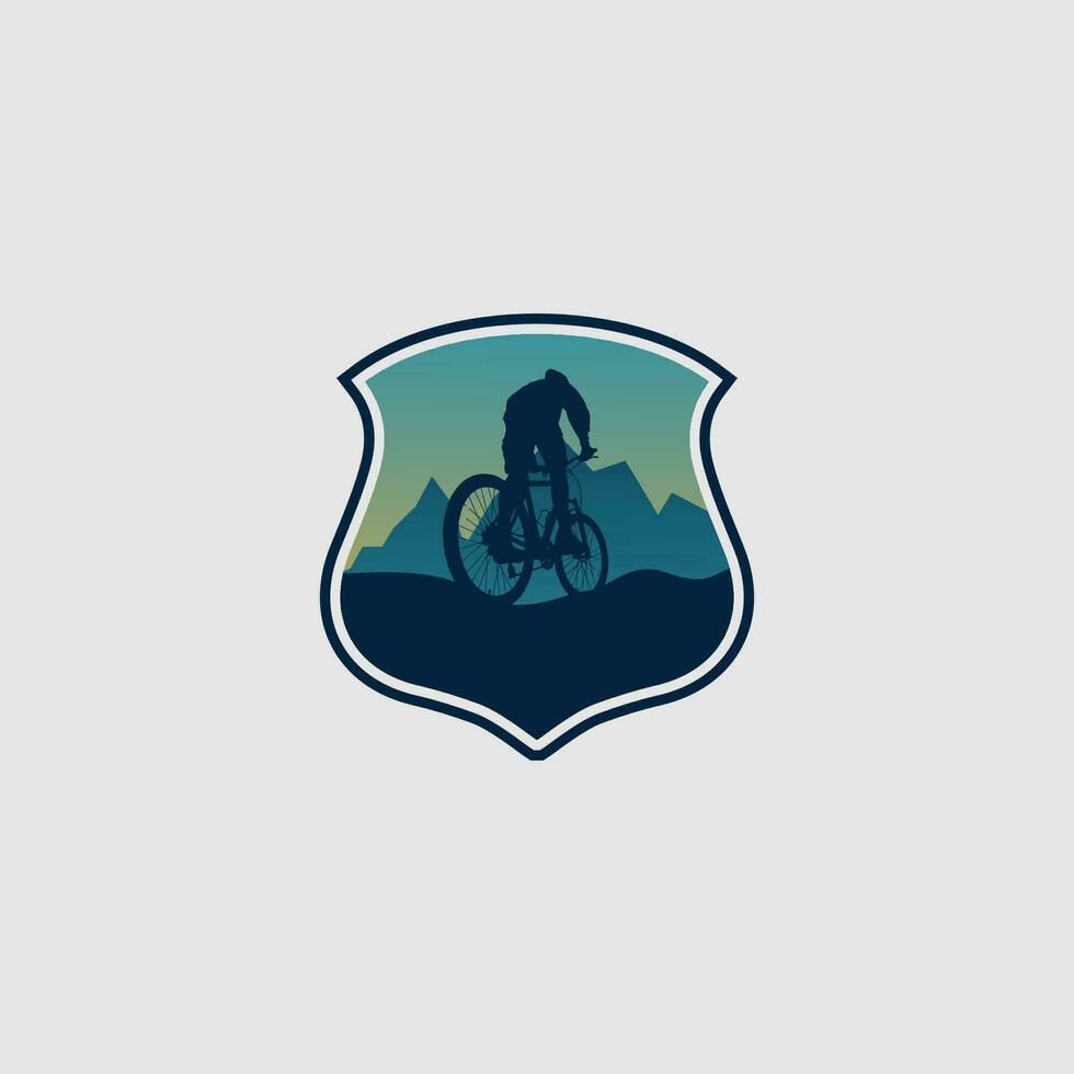 mountainbike logotyp vektor