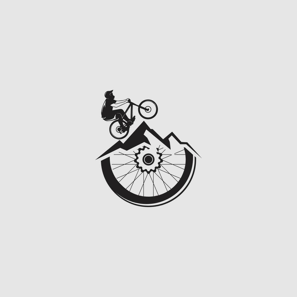 mountainbike logotyp vektor