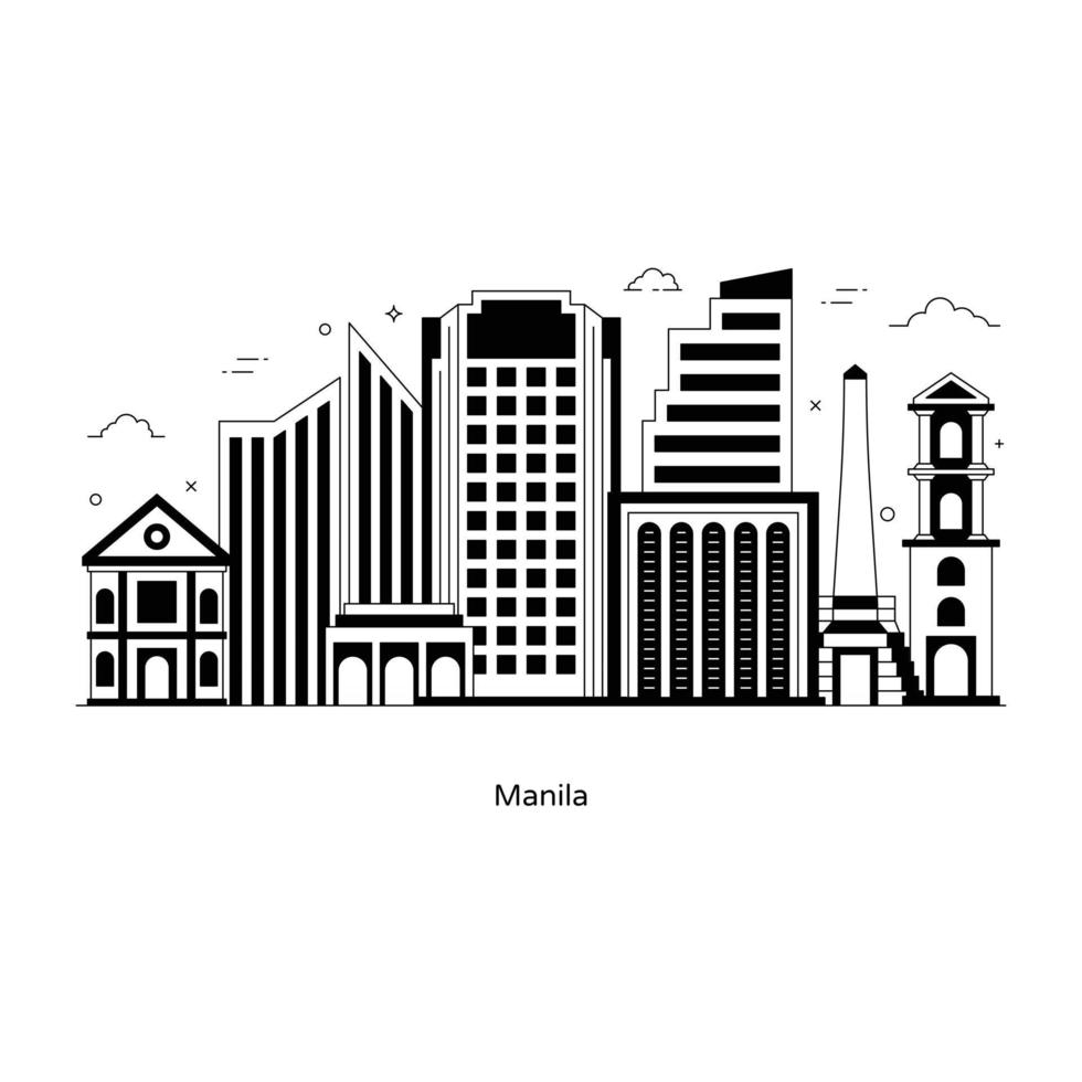 Manila huvudstad i Filippinerna vektor