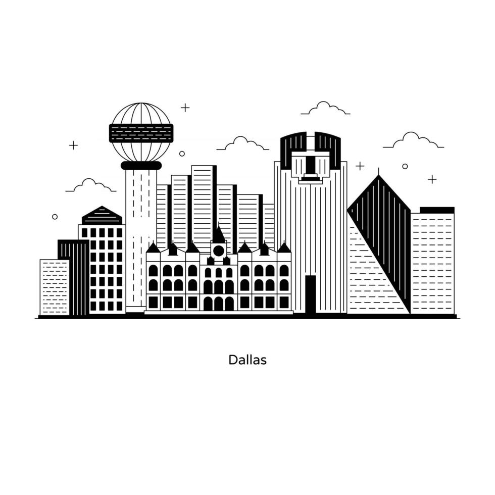 Dallas kommersiella stad vektor