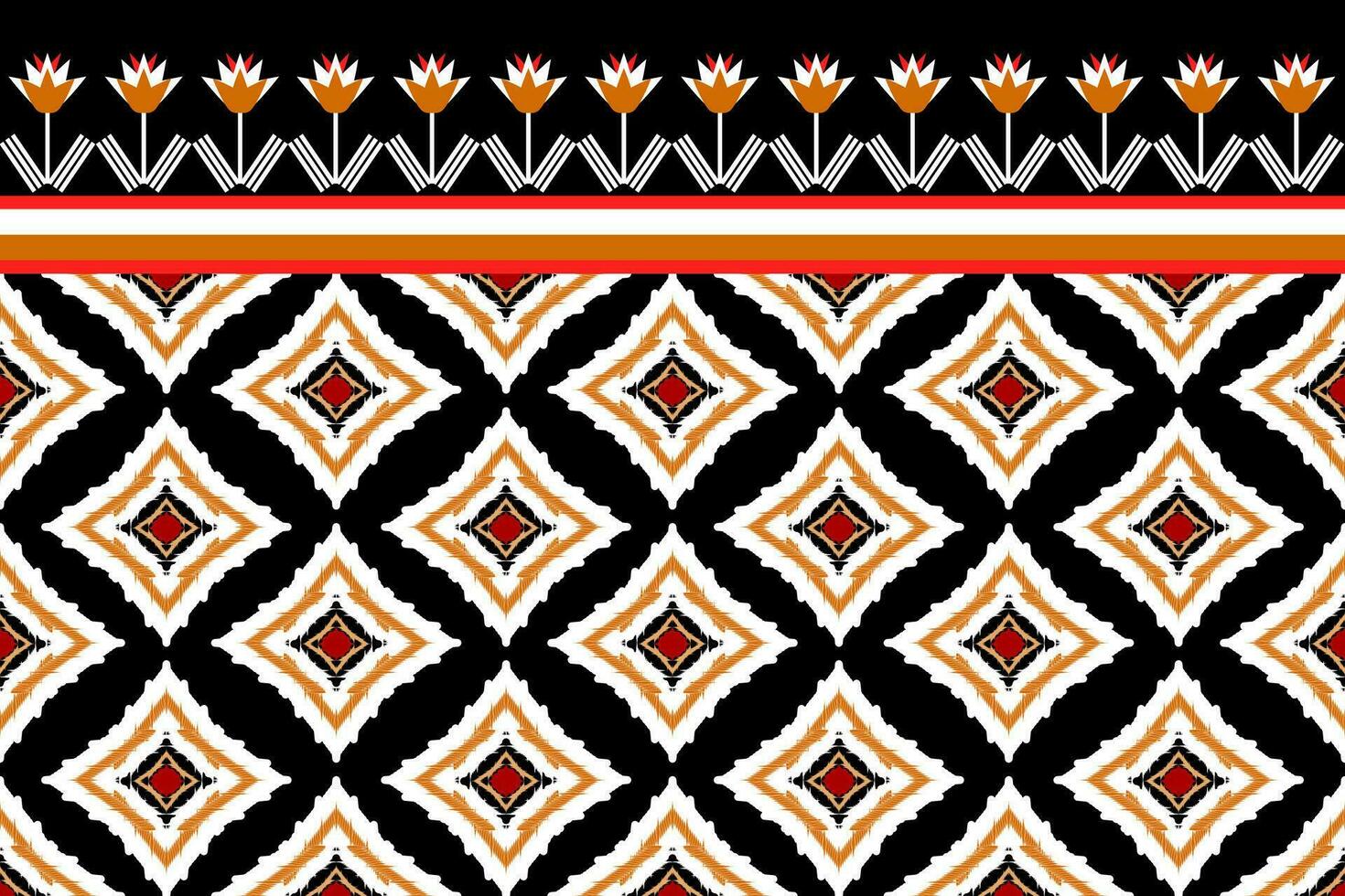 geometrisk etnisk mönster sömlös blomma Färg orientalisk. sömlös mönster. design för tyg, ridå, bakgrund, matta, tapet, Kläder, omslag, batik, tyg, vektor illustration. mönster vagel