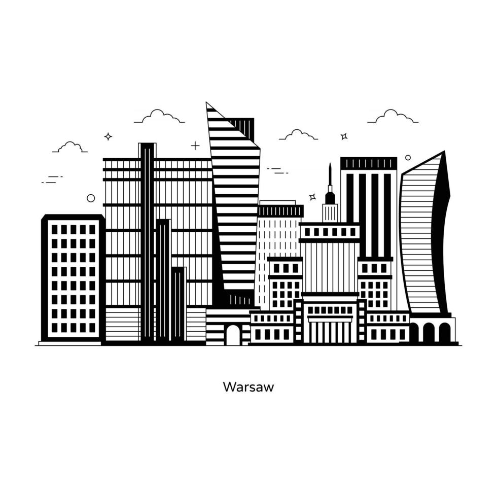 Warsaw City landmärke vektor